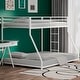preview thumbnail 9 of 15, Classic Twin over Full Square Metal Bunk Bed With Exchangeable Ladder and Sturdy Construction White