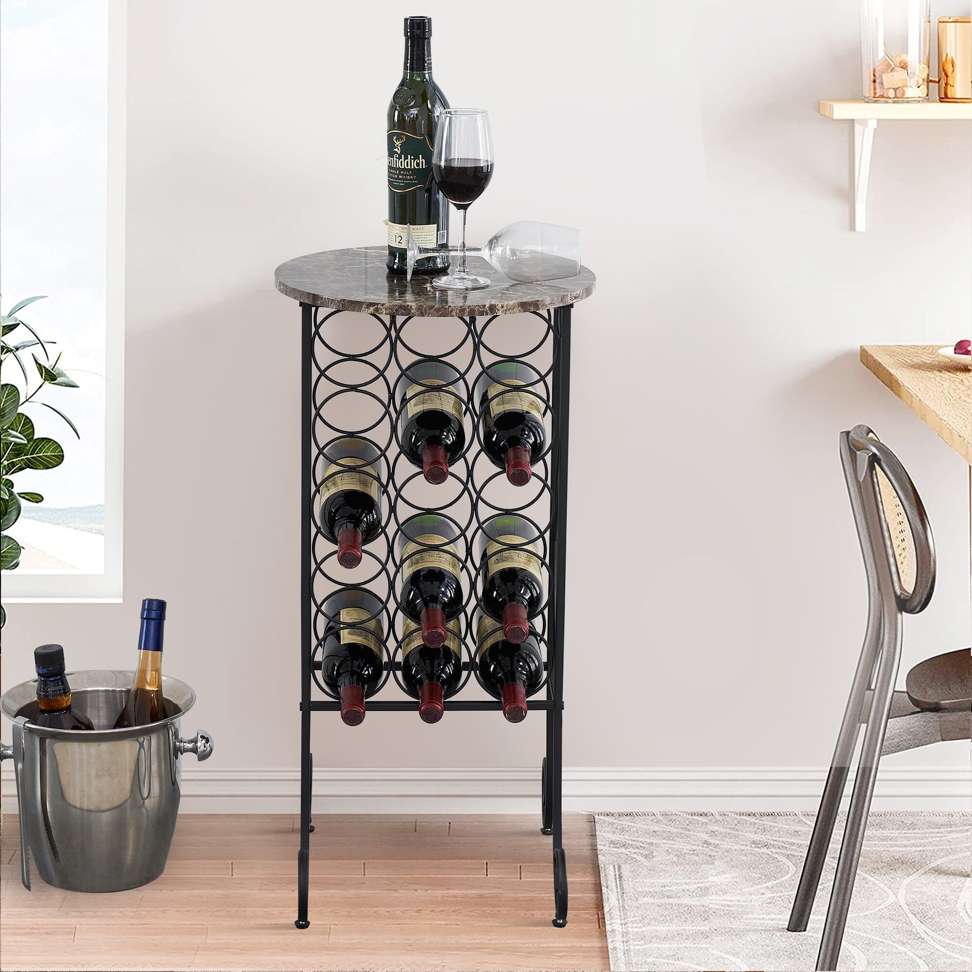 Freestanding metal wine rack hot sale