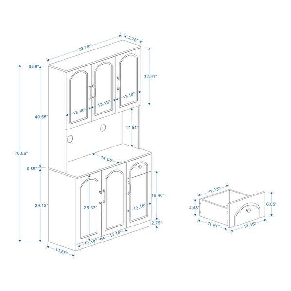 Tall Storage Cabinet White Pantry Cabinet Sideboard wMicrowave Stand