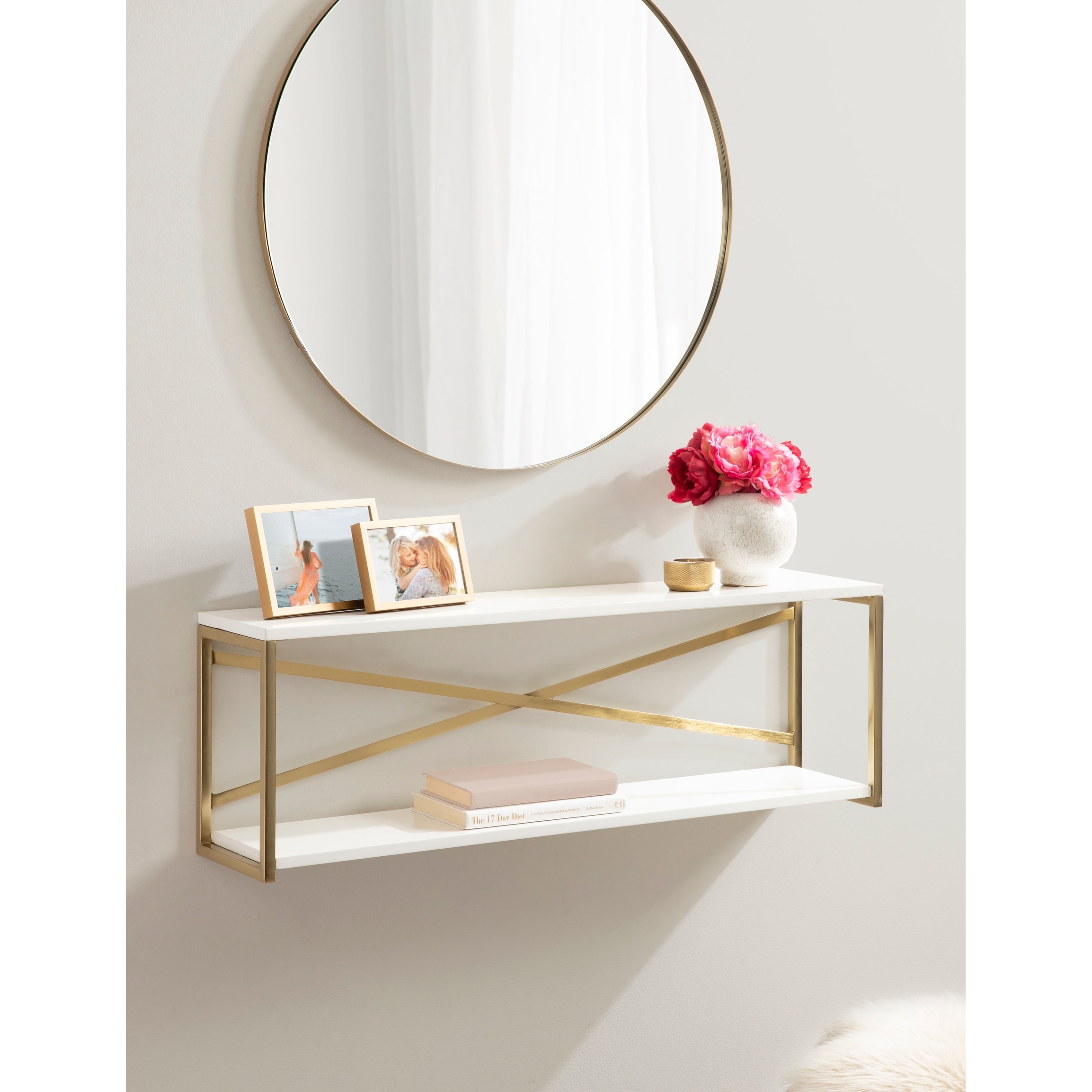 Kate and Laurel Ascott 2-Tier Wall Shelf