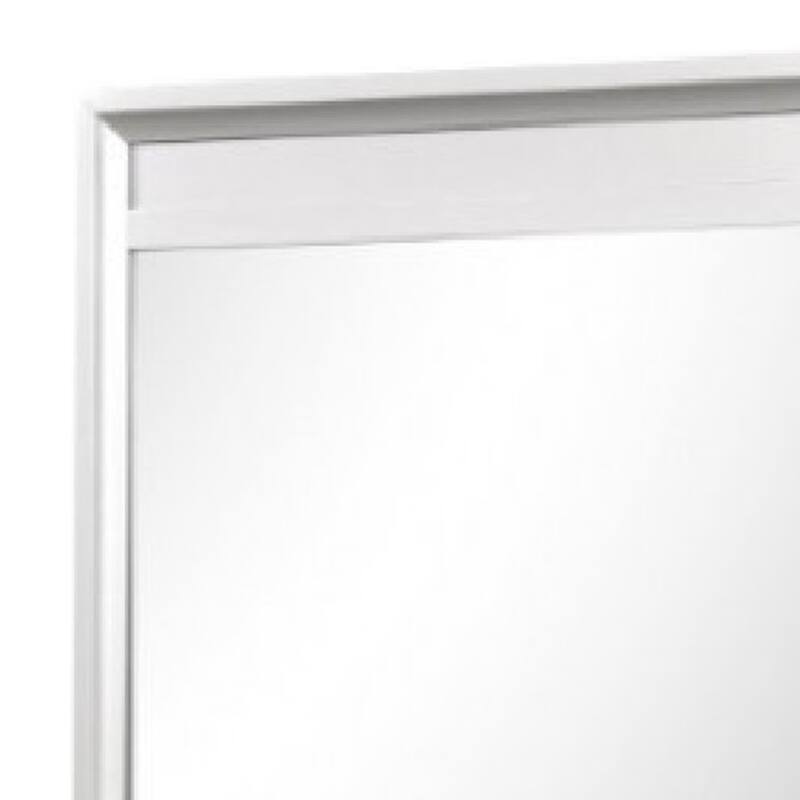Broy 40 Inch Dresser Mirror, Champagne Gray Wood, Rounded Edges - Champagne Gray