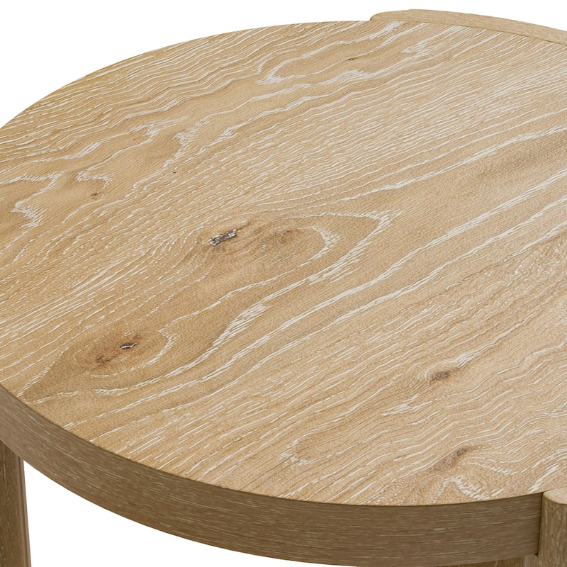 Furniture of America Minst Modern Oak Wood Round End Table