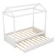 preview thumbnail 6 of 8, Solid Pine House Bed Frame Twin Size with Trundle Bed,Can Be Decorated