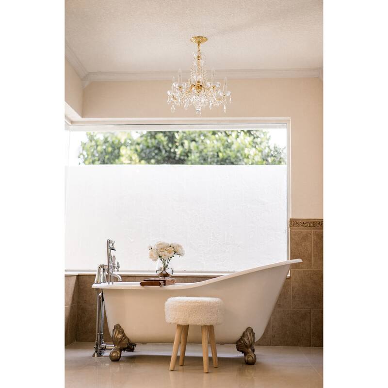 Maria Theresa 5 Light Clear Crystal Gold Mini Chandelier - 20'' W x 19'' H
