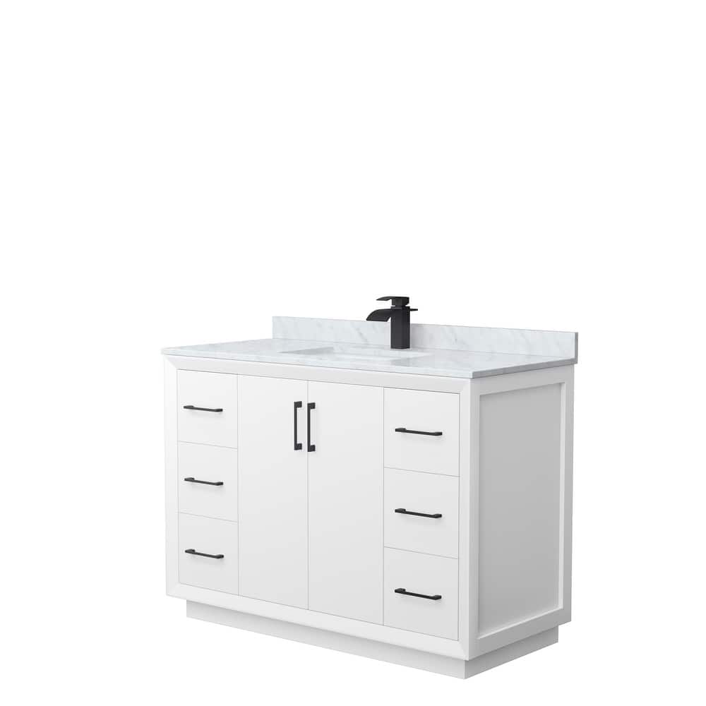 Strada 48-Inch Single Vanity Set, Carrara Marble Top