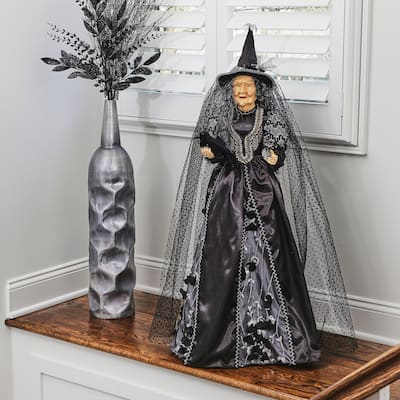 42" Standing Witch With Raven