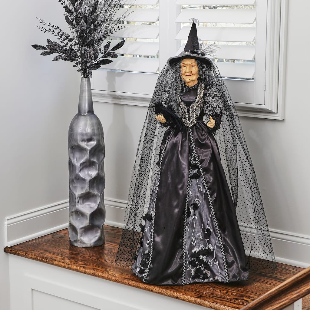 42" Standing Witch With Raven
