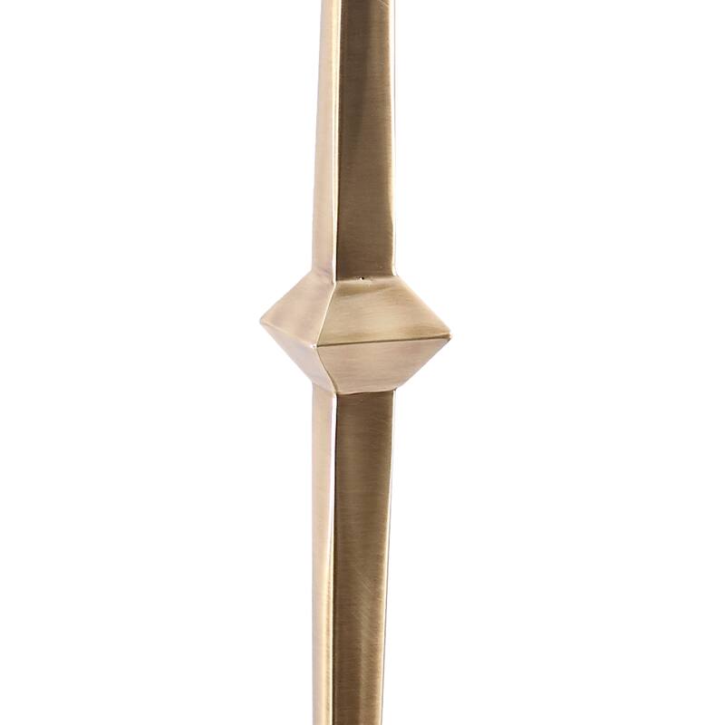 Antique Brass Square Glass Marble Pedestal Table Drink Table