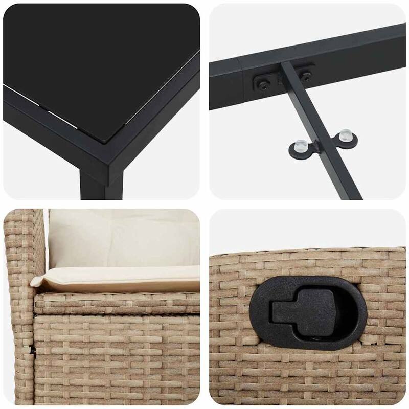 vidaXL Garden Dining Set with Cushion Poly Rattan