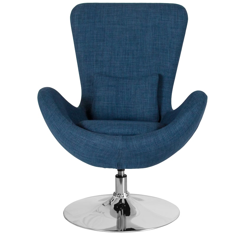 LeatherSoft Swivel Side Reception Chair with Bowed Seat