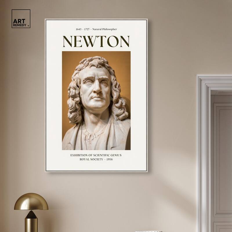 Newton's Likeness in Marble Canvas by Art Remedy