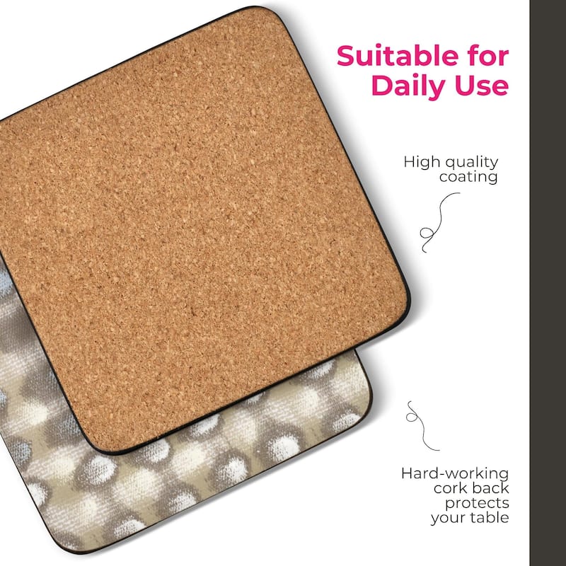 Pimpernel Set of 6 Pure Coasters - 4 Inches Sq.