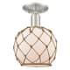Option Brushed Satin Nickel / White Glass with Brown Rope