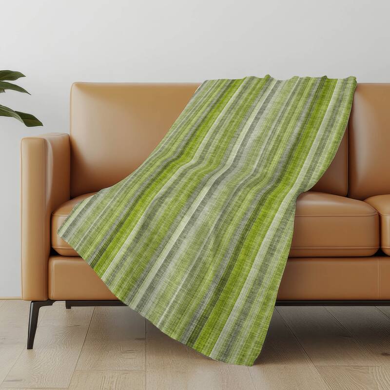 Premium Machine Washable Contemporary Stripe Sherpa Throw Blanket