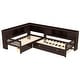 preview thumbnail 8 of 34, L-Shaped Twin Platform Bed with Trundle, Solid Wood Frame, Built-In Drawers & Shelves, No Box Spring Needed