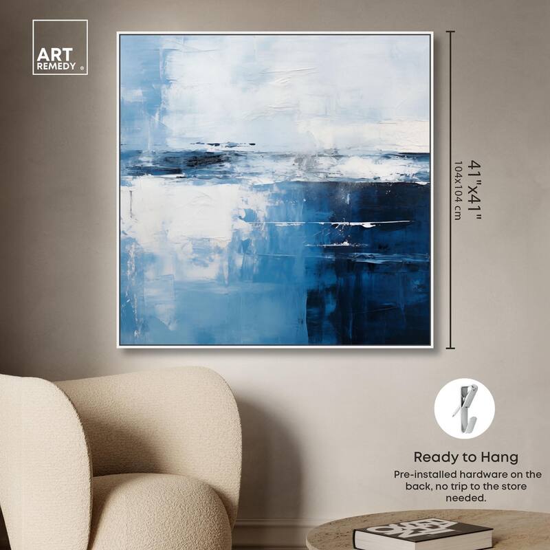 Layers of Blue Canvas by Art Remedy