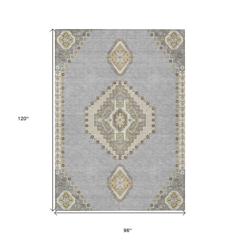 HomeRoots Oriental Traditional Rectangle Outdoor Rug