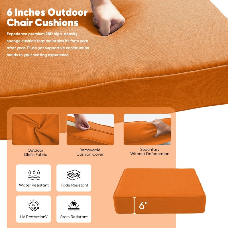 Pocassy 22"x24"x6" Inch Thick Cushions Indoor Outdoor Pillows Cushion