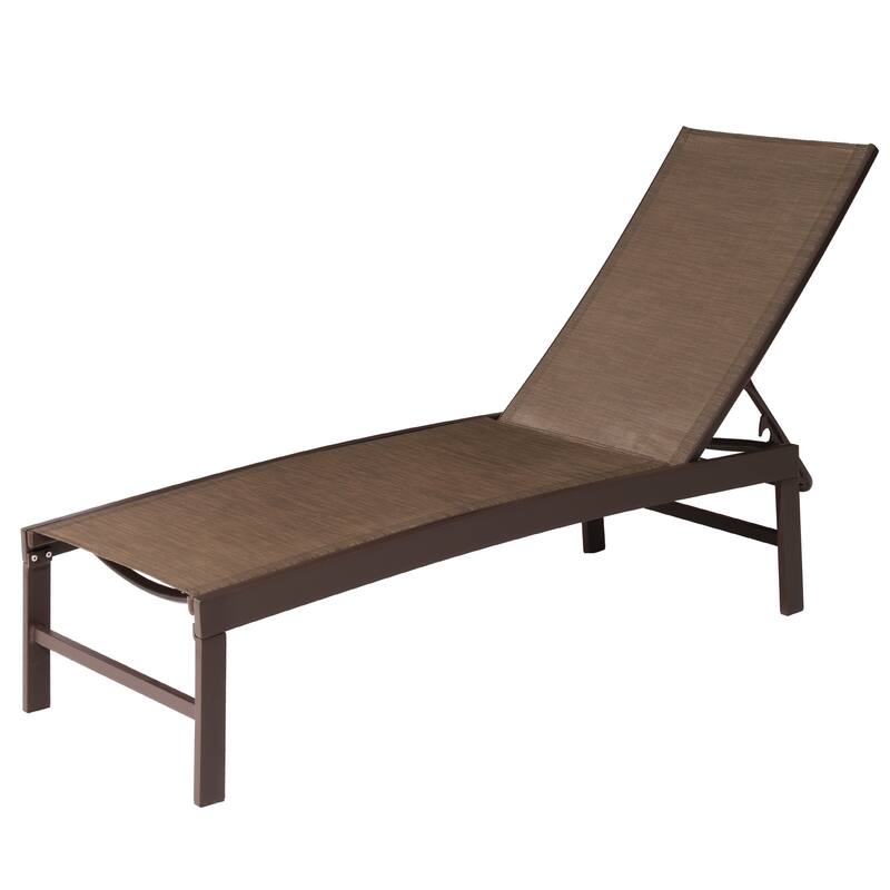 VredHom Aluminum Adjustable Outdoor Chaise Lounge Chair - 60.4 in L * 24.6 in W * 16.1/40.8 in H