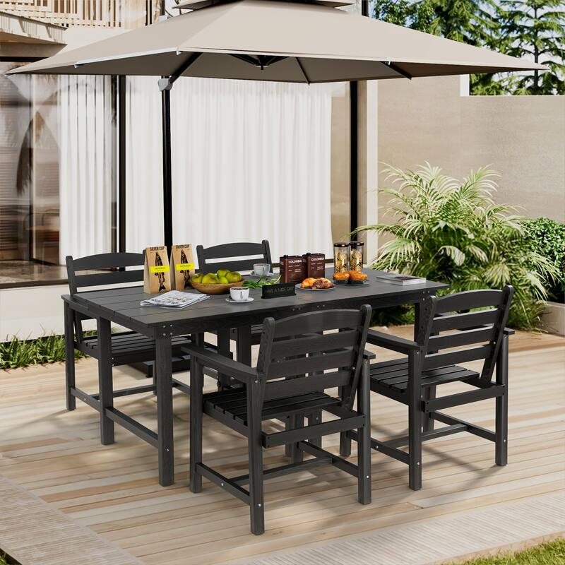 5 Piece HDPE Outdoor Dining Table Sets