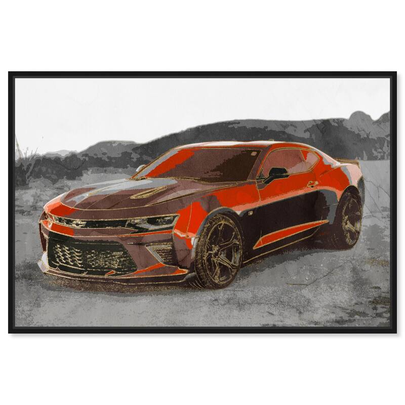 Red Sports Car Canvas by Art Remedy - Black - 24" x 16"