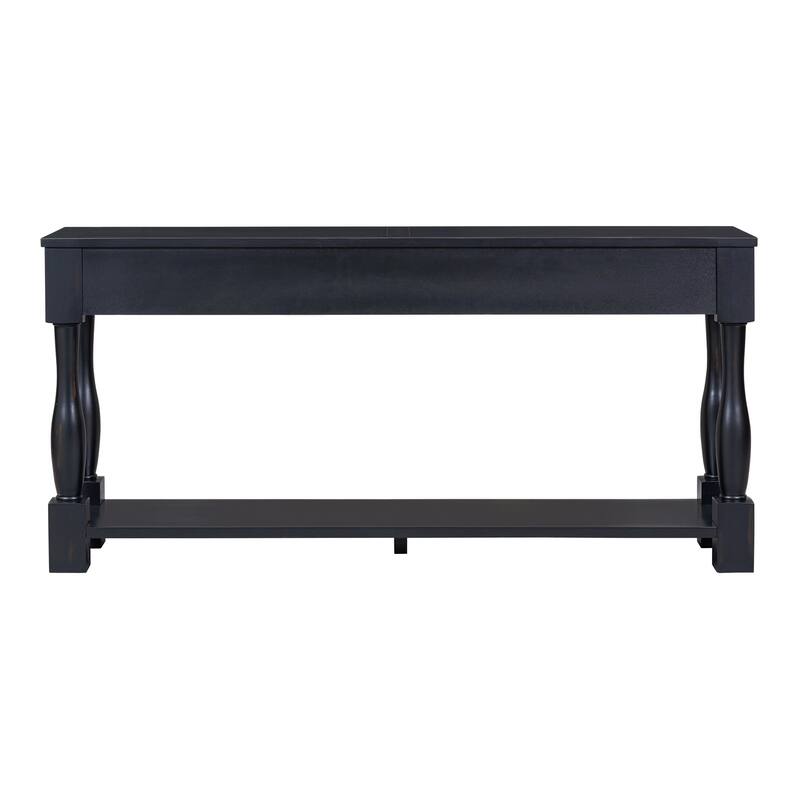 Long Console Table with Drawers and Shelf