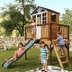 preview thumbnail 8 of 18, 9-in-1 Wooden Playhouse with Slide & Sandbox