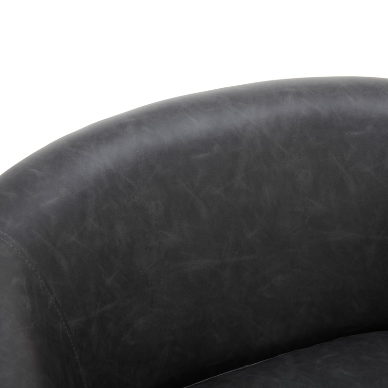 Modern Upholstered Swivel Barrel Club Arm Accent Chair for Living Room