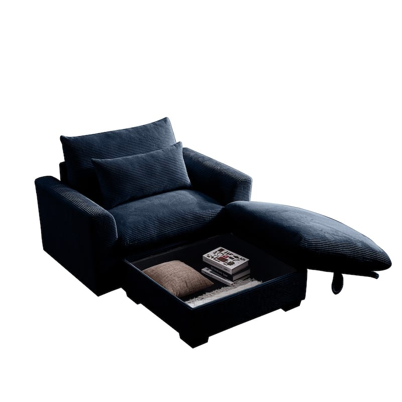 Luxurious corduroy fabric ergonomic soft sofa