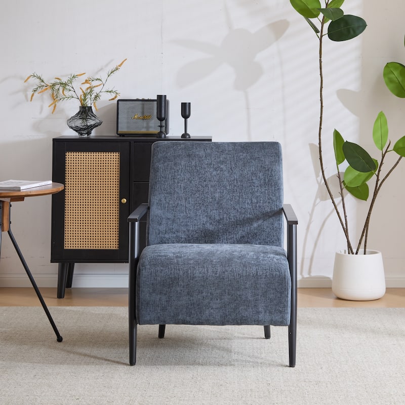 Roomfitters 26.38" Modern Lounge Chair with Polyester Upholstery and Sturdy Metal Frame, Living Room or Office