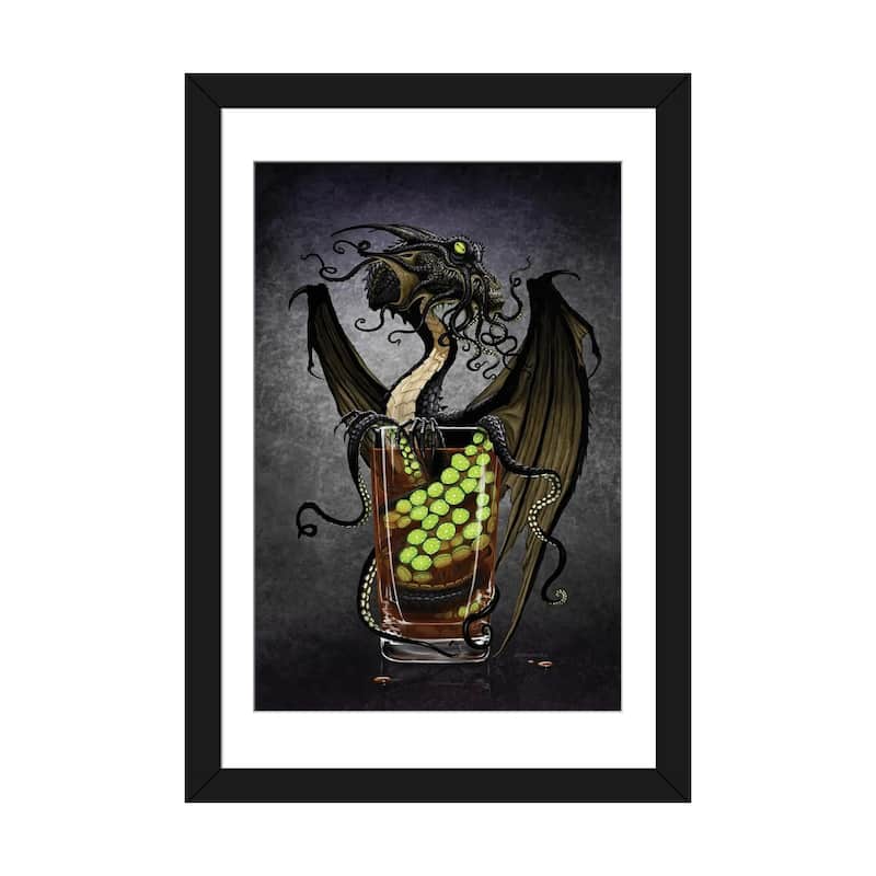 iCanvas "Kraken Storm Dragon" by Stanley Morrison - Black - 32x24x1