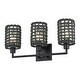 preview thumbnail 3 of 14, Livex Lighting 3-light Black Finish Vanity Sconce, 14043-04 - 23" W x 11" H x 6.5" EXT