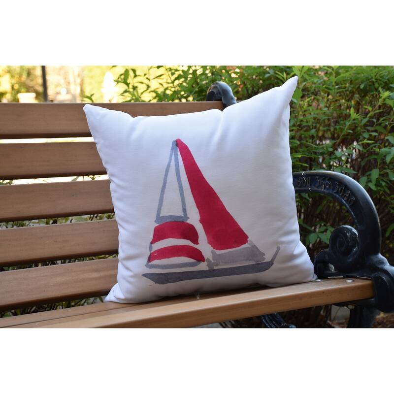 16 x 16 Inch Sail Away Geometric Print Outdoor Pillow