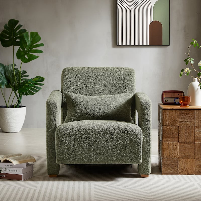 Green 30.3" Accent Chair with Lumbar Support - Green