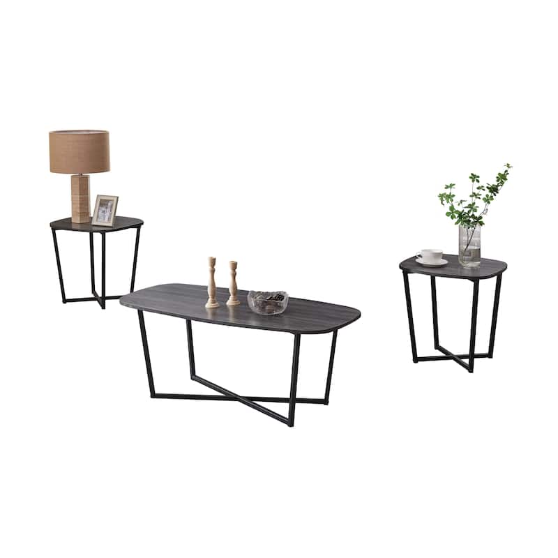 3 Piece Occasional Table Set - Coffee Table and 2 End Side Tables