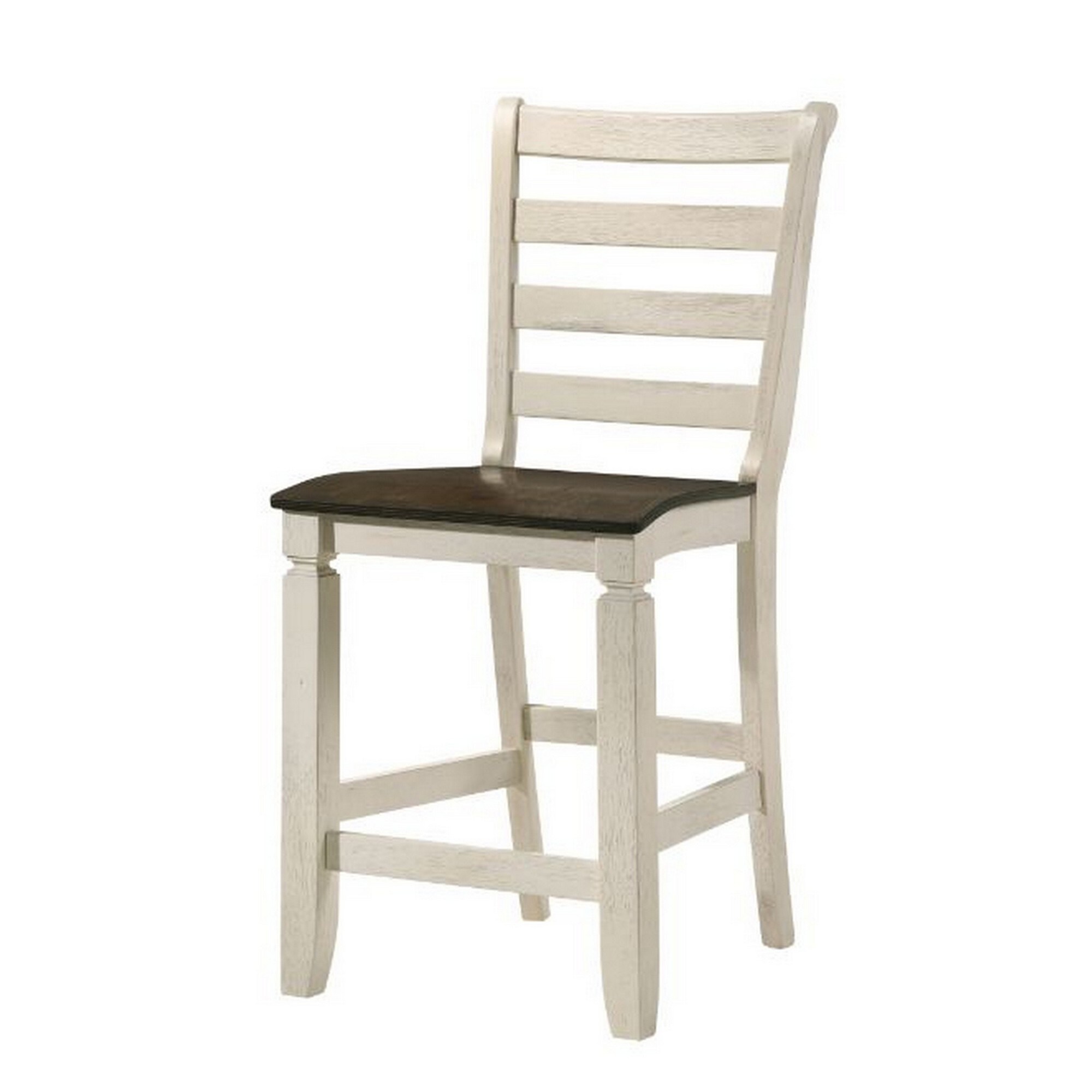 24 Inch Counter Height Stool Smooth Tan Cushion Antique White