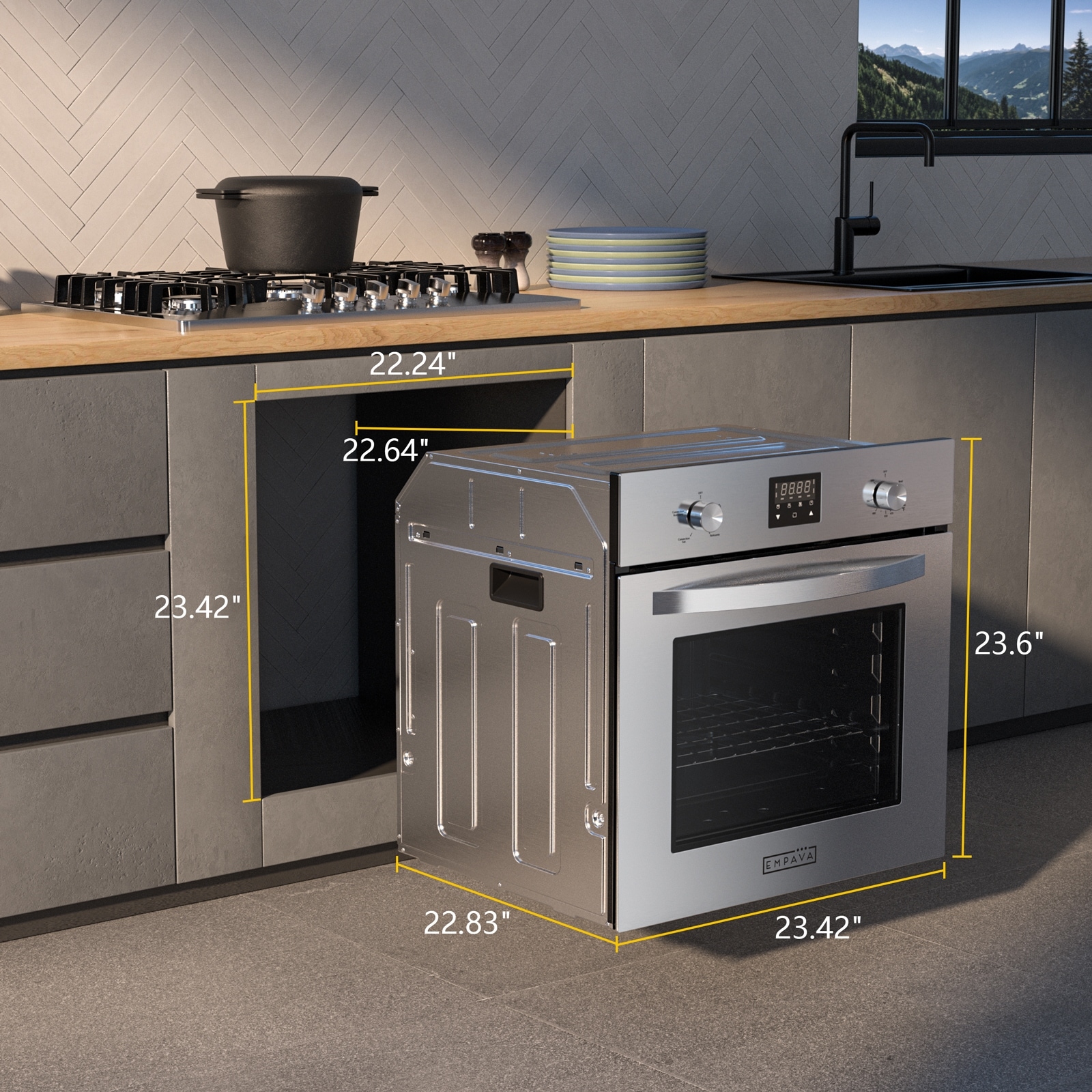 24 in. 2.3 cu. Ft. Single Gas Wall Oven Bake Broil Rotisserie Functions Digital Timer Convection Fan in Stainless Stee On Sale Bed Bath Beyond 33417891
