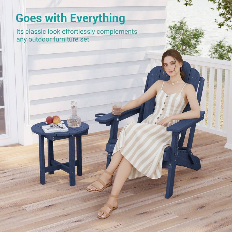 HDPE All-weather Outdoor Side Table, Easy Install Patio Table