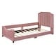 preview thumbnail 21 of 55, Casual Upholstered Daybed with Guardrail, Classic Headboard Footboard Pink Classic - Twin