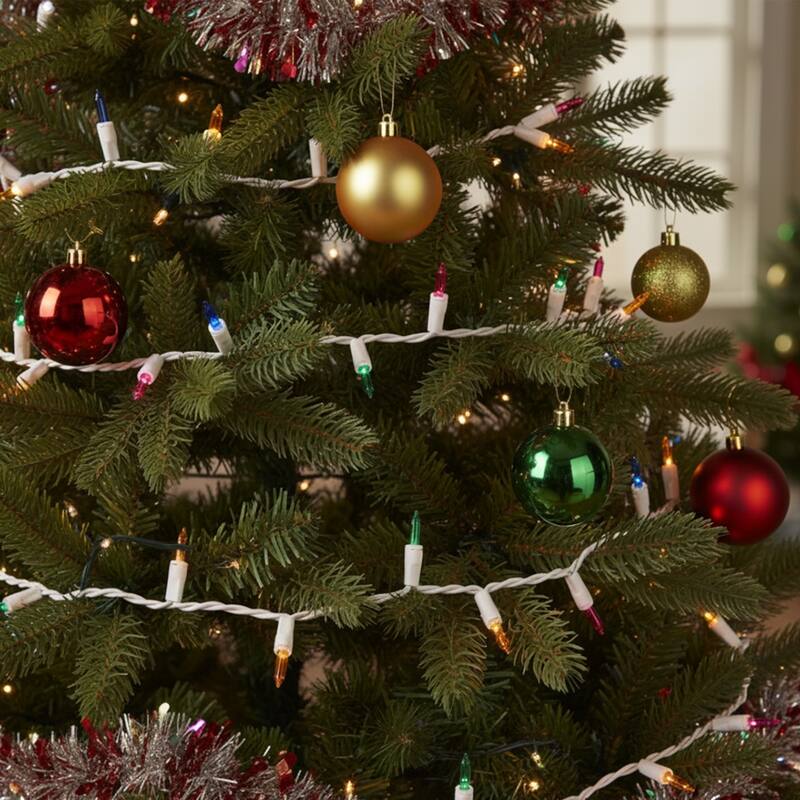 Mini Icicle Christmas Lights - Multi-Color - 9.5' White Wire - 300ct