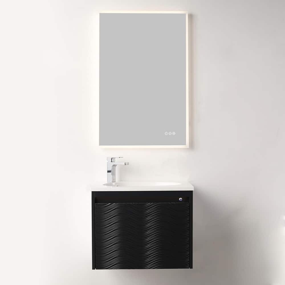 Blossom Voyage 24 Inch Floating LED Bathroom Vanity with Acrylic Sink