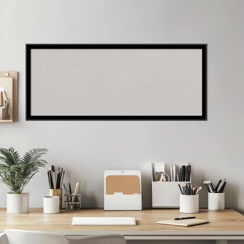 Incline Black Wood Framed Cork Board - Bulletin Board, Organization Board, Pin Board