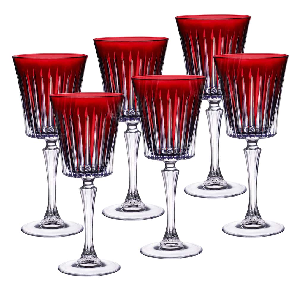 Majestic Gifts European Glass Water / Wine Goblet-Ruby-Set/6 - 10 Oz.