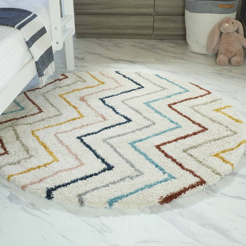 Mod-Tod Kai Chevron Moroccan Shag Kids Area Rug