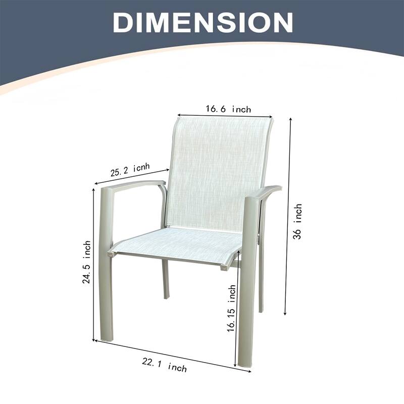 Garden Patio Chairs Set Of 2, All Weather Metal Outdoor Dining Chairs, Garden, Poolside, Black Color Frame