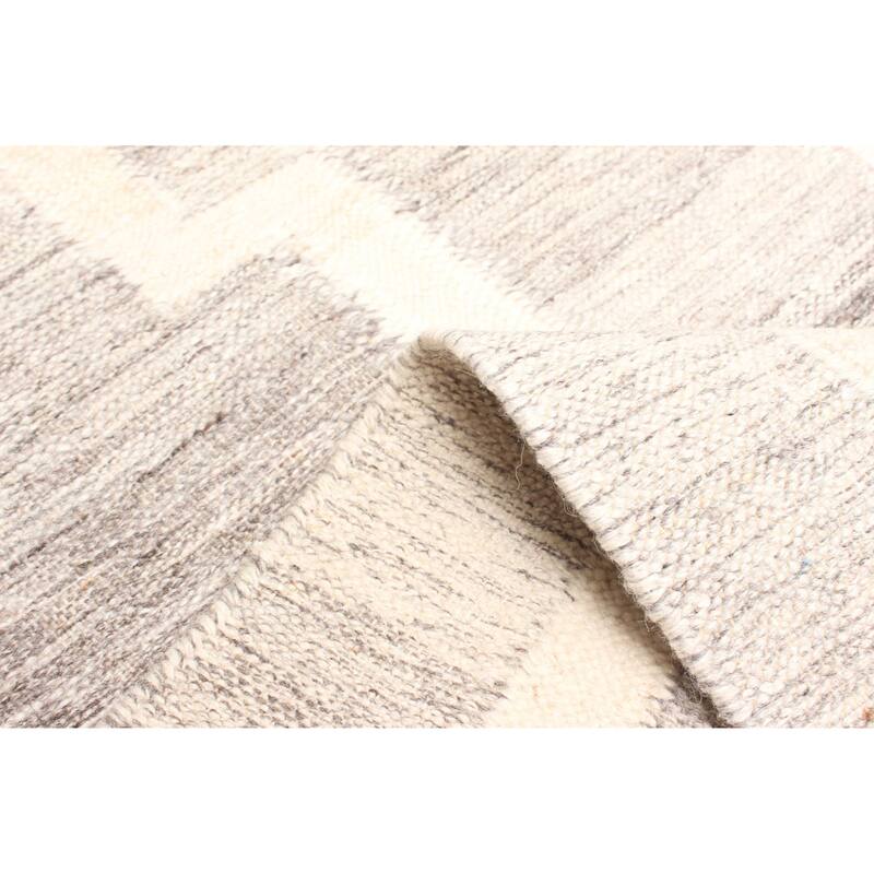 ECARPETGALLERY Flat-Weave Ankara FW Grey Wool Kilim - 5'2 x 7'4