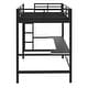 preview thumbnail 46 of 64, Gaming Loft Bed with RGB LED Light & USB Charge Station, Metal Loft Bed Frame w/Built-in Desk & Full-Length Guardrails