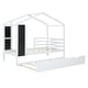 preview thumbnail 5 of 12, White Twin Size Solid Wood House Bed with Trundle & Writing Board