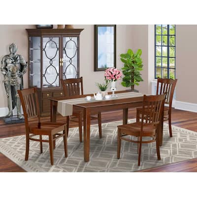 Rectangle Dining Table Set 5pc Wood Kitchen Table & Chairs - Modern Dinette Set
