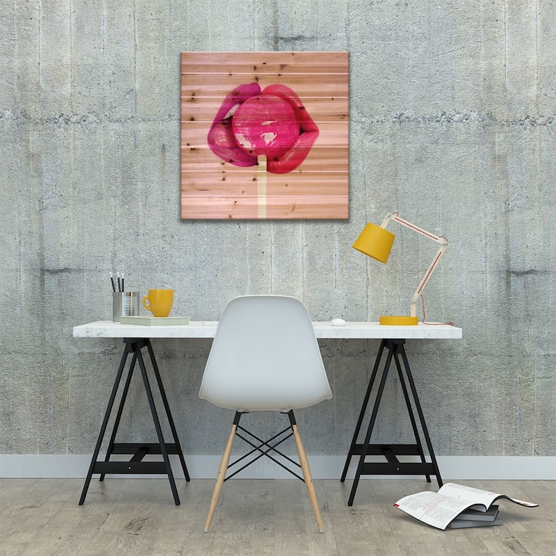 Lollipop Kiss Print On Wood by Paul Fuentes - Multi-Color